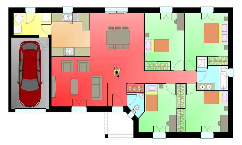 Plan maison 4 chambres