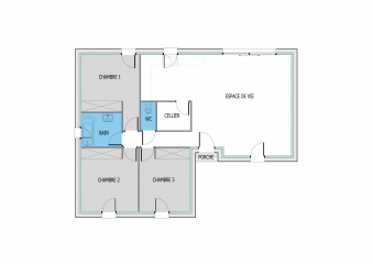 Plan Maison Avec 3 Chambres De 80 à