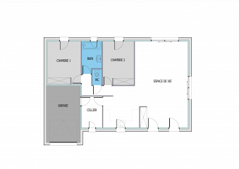 Plan Maison Avec 2 Chambres Sans Garage