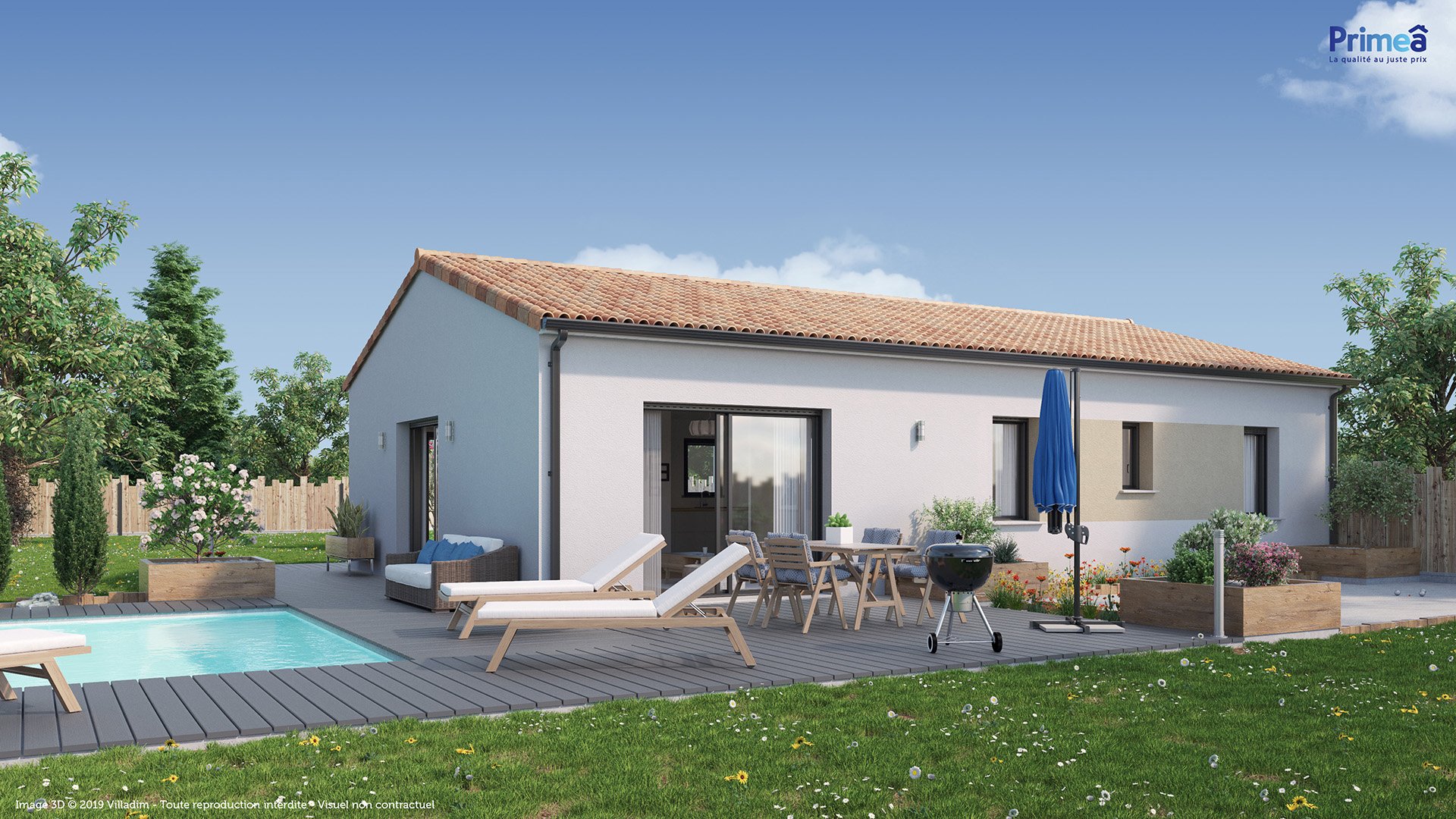Maison de 2 chambres, 1 salle de bain à vendre modèle MALTE 80 2207 Primeâ
